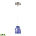 Elk Showroom Low Voltage LED Collection 1Light Mini Pendant in Brushed Nickel with Sapphire S Glass PF1000/1-LED-BN-S
